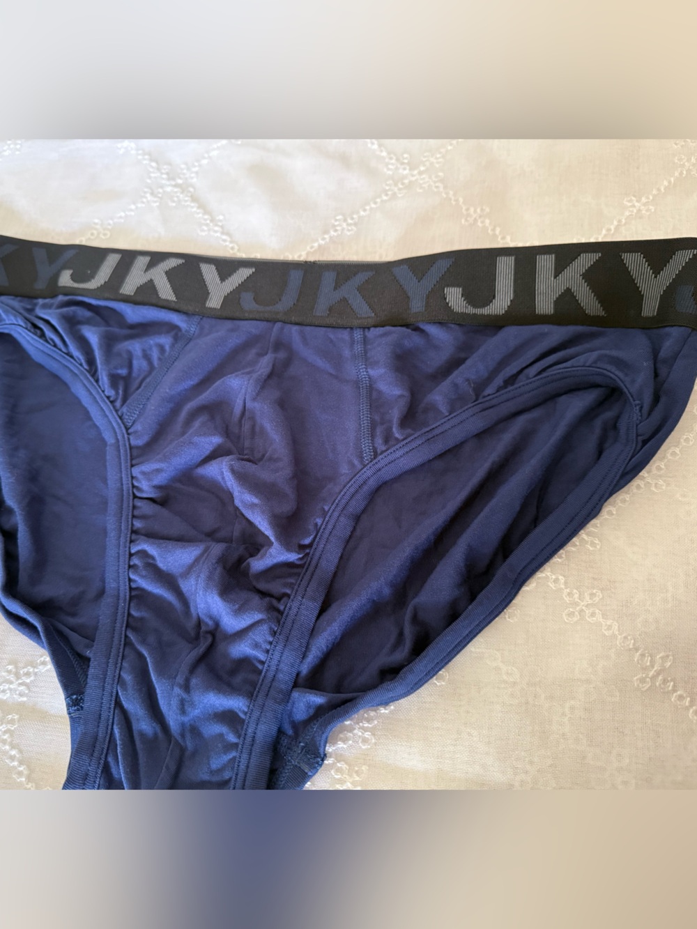 KYKY Navy Bikini Brief with Logo Elastic Waistband